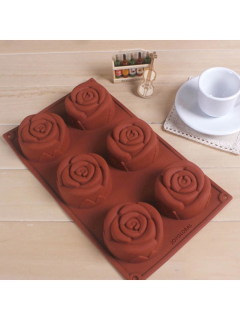 

JoyGlobal Set Of 2 Multi-Colored Rose Silicone Bakeware