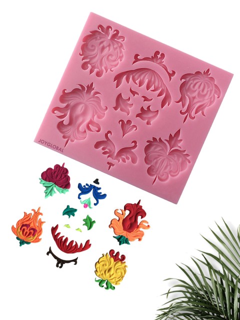 

JoyGlobal 12-Cavity Pink Solid Vintage Designer Jewellery Silicone Mould