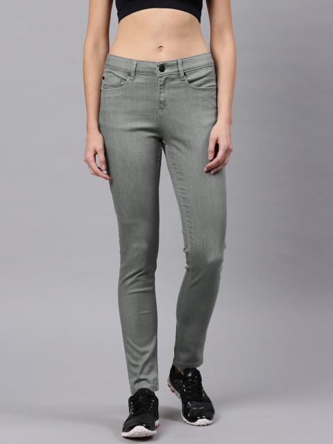 

HRX by Hrithik Roshan Women Grey Skinny Fit Mid-Rise Clean Look Stretchable Jeans