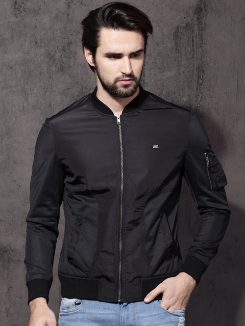 

Roadster Men Black Solid Bomber