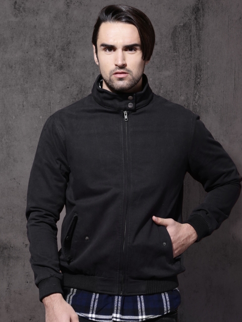 

Roadster Men Navy Blue Solid Bomber Jacket