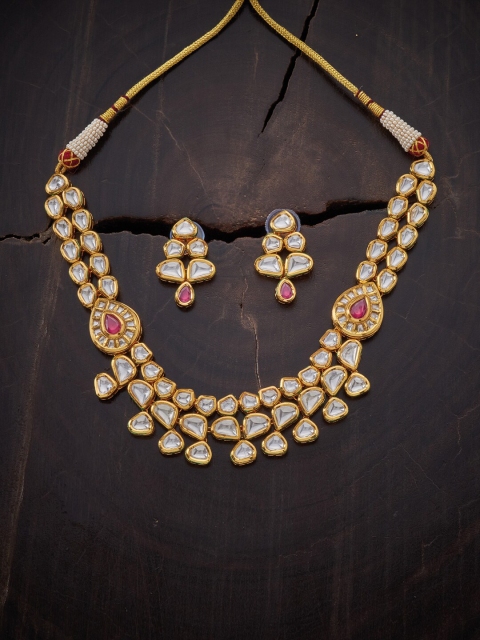 

Kushal's Fashion Jewellery Rose-Gold Plated Kundan Jewellery Set