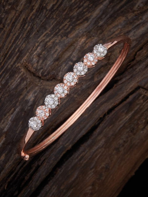 

Kushal's Fashion Jewellery Women White & Rose Gold-Plated CZ Kada Bracelet