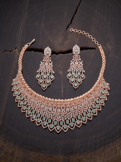 

Kushal's Fashion Jewellery Rose Gold Plated Studded Jewellery Set