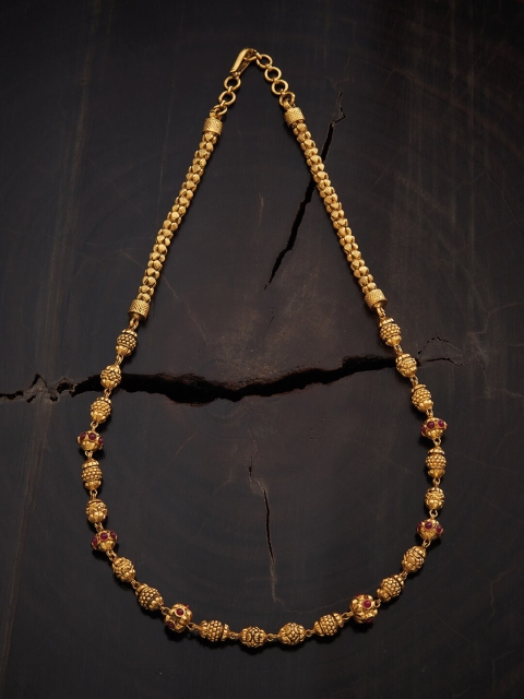 

Kushal's Fashion Jewellery Silver-Toned & Red Silver Silver-Plated Temple Chain