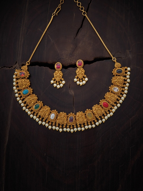 

Kushal's Fashion Jewellery Gold-Plated Artificial Stone Jewellery Set