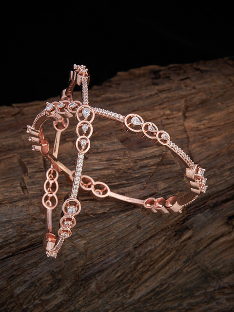 

Kushal's Fashion Jewellery Rose Gold-Plated White Stone-Studded Bangle