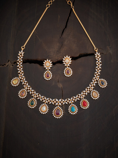 

Kushal's Fashion Jewellery Gold-Plated Cubic Zirconia Jewellery Set