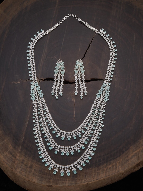 

Kushal's Fashion Jewellery White & Rhodium Plated Studded Jewellery Set