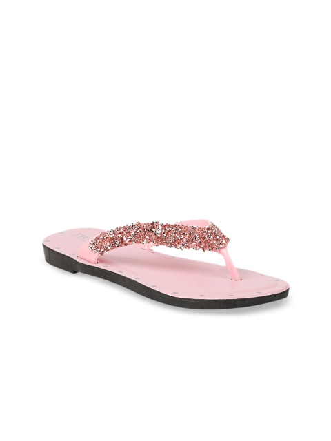 

Try Me Women Pink Embellished Ethnic Open Toe Flats