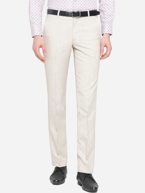 

Greenfibre Men Beige Slim Fit Trousers