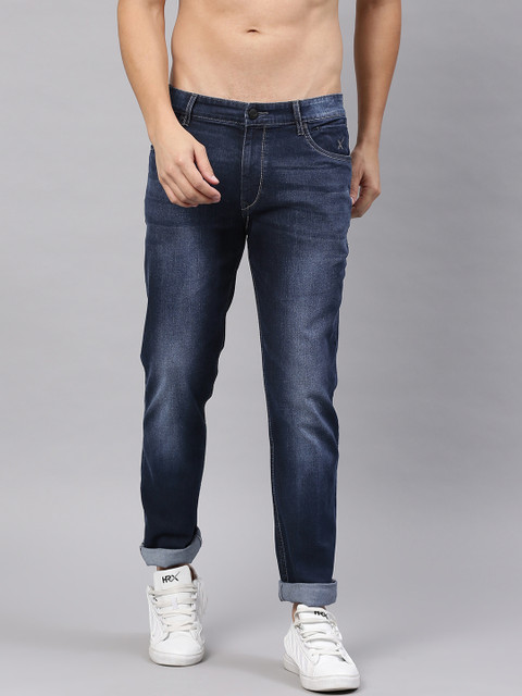 

HRX by Hrithik Roshan Men Blue Skinny Fit Mid-Rise Clean Look Stretchable Jeans