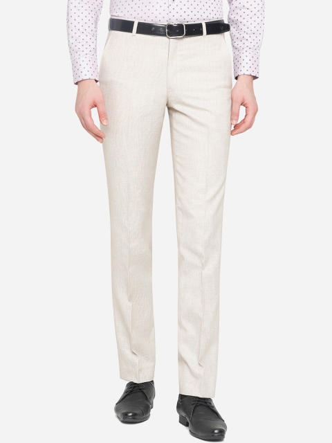 

Greenfibre Men Beige Slim Fit Trousers