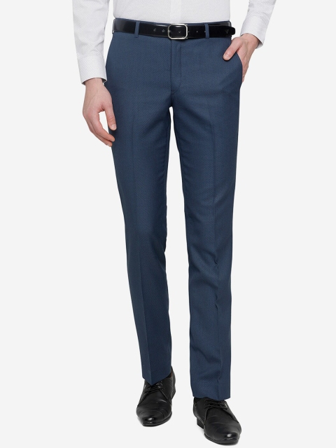 

Greenfibre Men Navy Blue Slim Fit Trousers