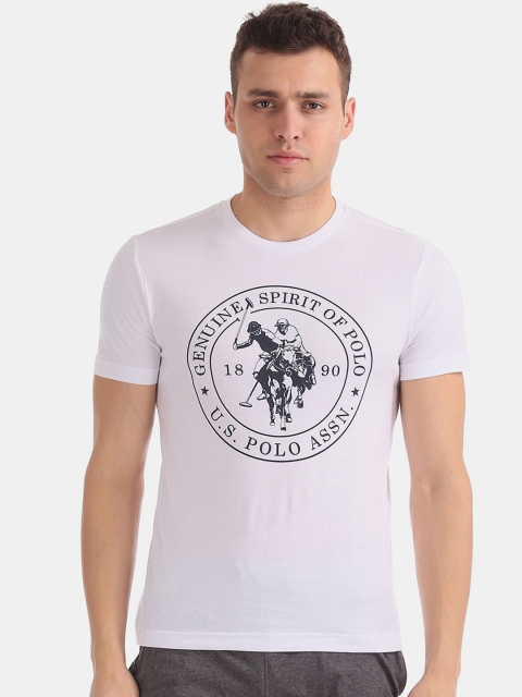 

U.S. Polo Assn. Men White Graphic Printed Lounge Tshirts