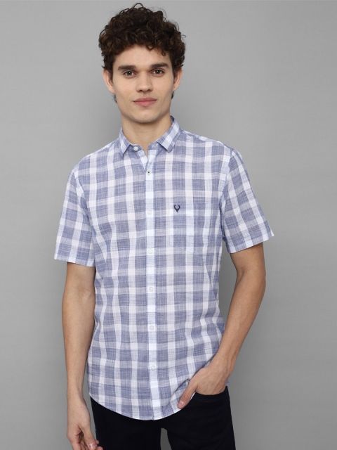 

Allen Solly Men Blue Slim Fit Tartan Checks Checked Casual Shirt