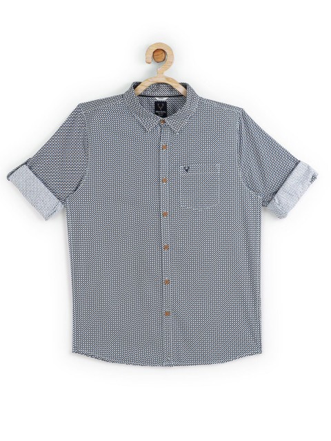 

Allen Solly Junior Boys Blue Slim Fit Printed Casual Shirt