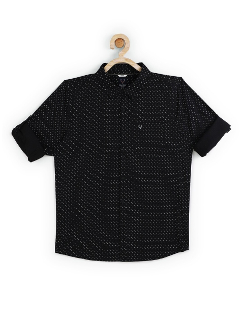 

Allen Solly Junior Boys Black Slim Fit Printed Casual Shirt