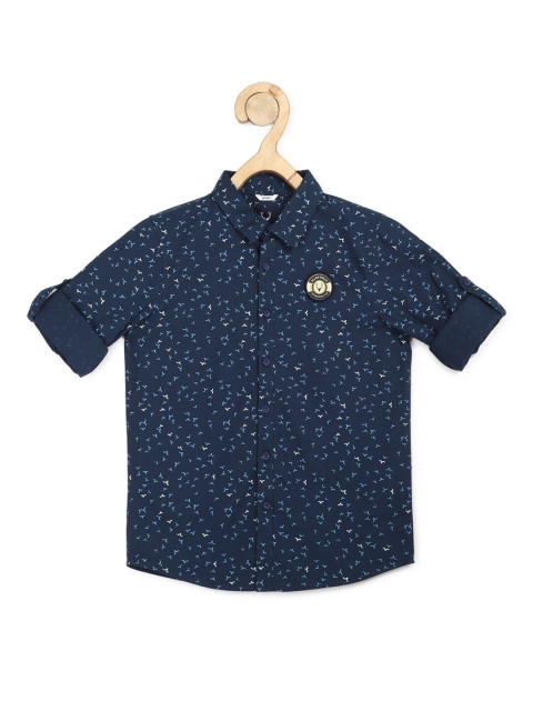 

Allen Solly Junior Boys Navy Blue Slim Fit Printed Casual Shirt