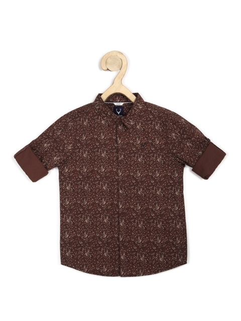 

Allen Solly Junior Boys Maroon Slim Fit Printed Casual Shirt