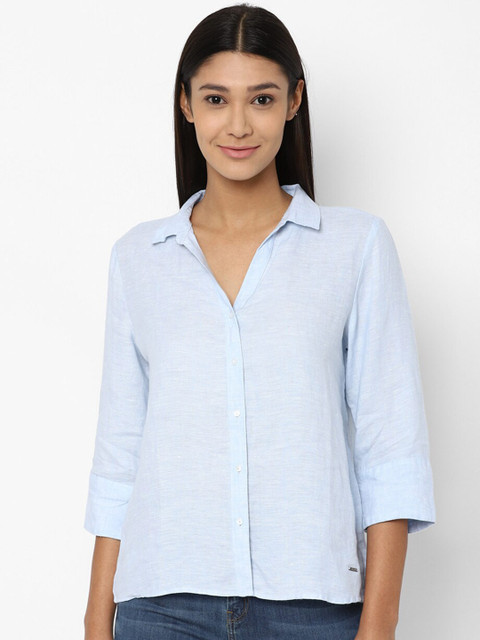 

Allen Solly Woman Women Blue Casual Shirt