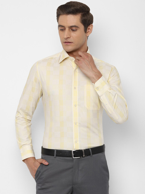 

Louis Philippe Men White Checked Formal Shirt
