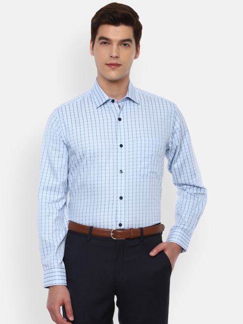 

Louis Philippe Men Blue Slim Fit Checked Formal Shirt