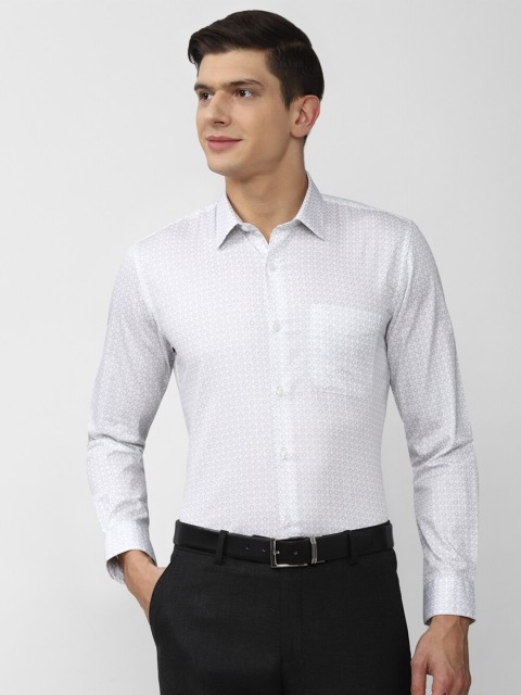 

Peter England Men White Slim Fit Printed Formal Shirt