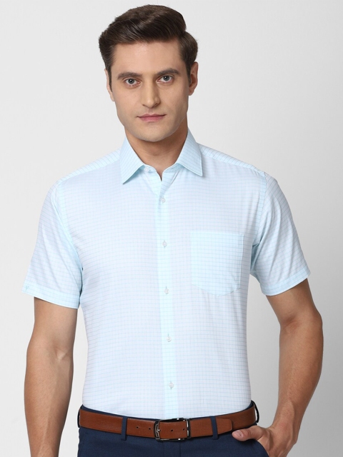 

Van Heusen Men Blue Checked Formal Shirt