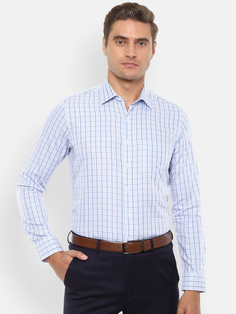 

Van Heusen Men Blue Slim Fit Checked Formal Shirt