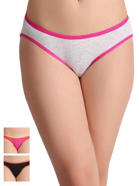 

Leading Lady Women Pack of 3 Black Briefs, Grey
