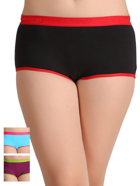 

Leading Lady Pack of 3 Hipster Briefs, Black