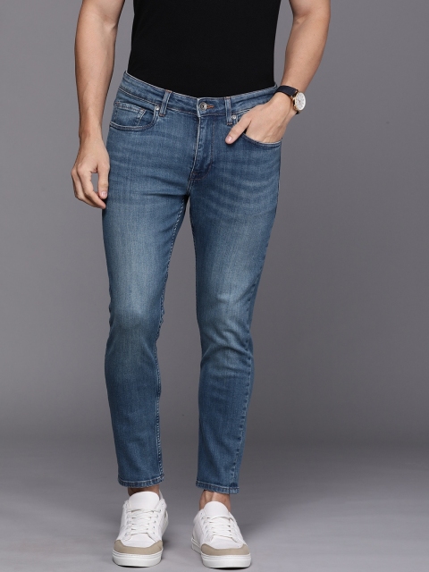 

Louis Philippe Jeans Men Navy Blue Slim Fit Low-Rise Light Fade Stretchable Jeans