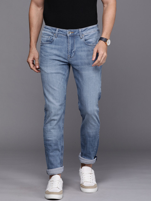 

Louis Philippe Jeans Men Blue Slim Fit Low-Rise Light Fade Stretchable Jeans