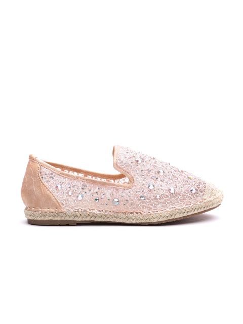 

Carlton London Women Peach-Coloured Embellished Espadrilles