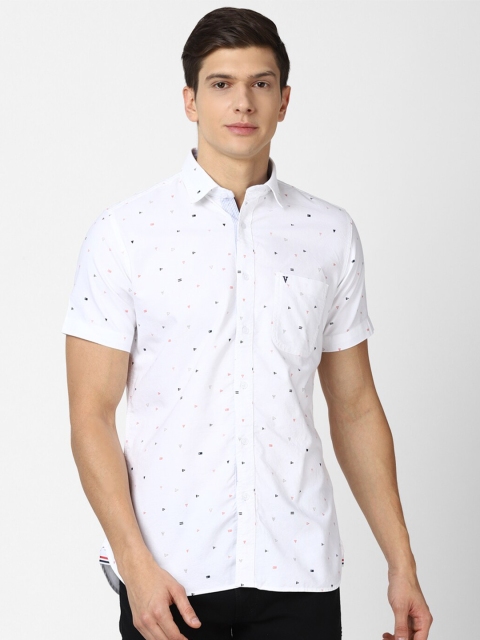 

Van Heusen Sport Men White Slim Fit Printed Casual Shirt