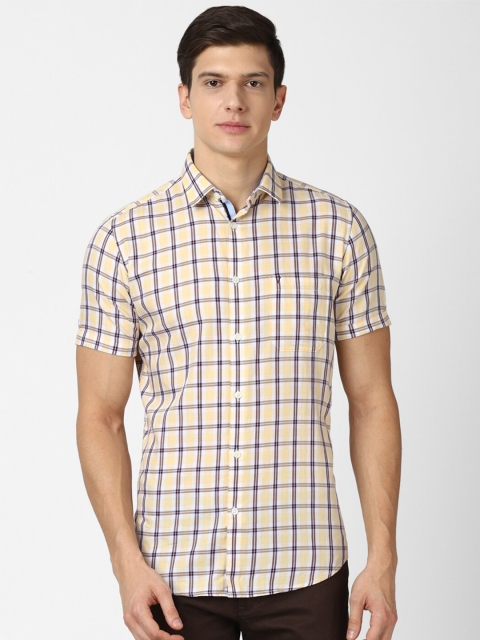 

Van Heusen Sport Men Yellow Slim Fit Checked Casual Shirt