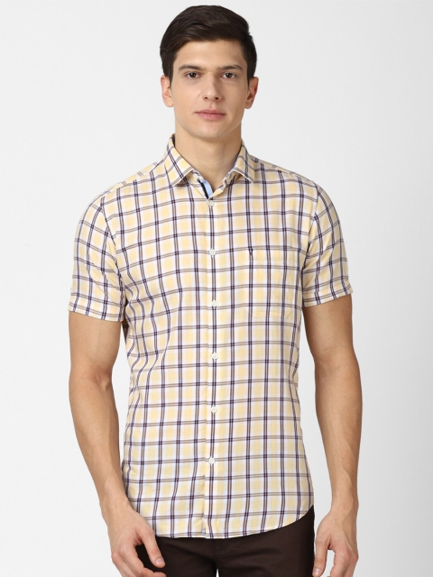

Van Heusen Sport Men Yellow Slim Fit Checked Casual Shirt