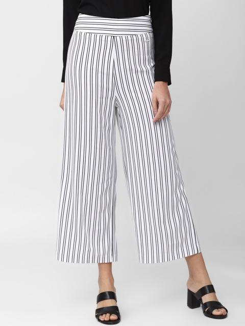 

Van Heusen Woman Women White Striped Culottes Trousers