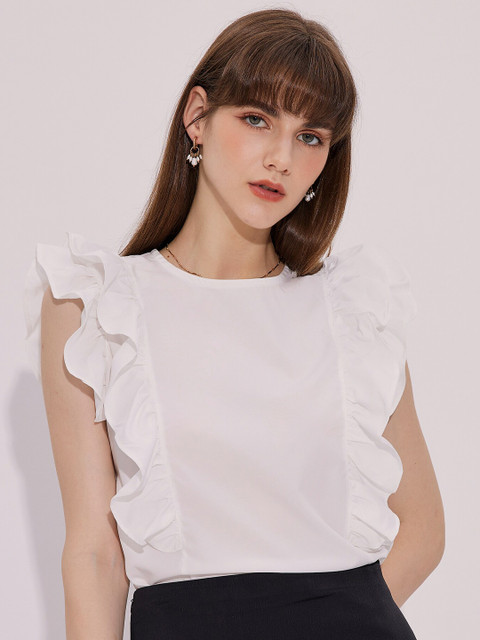 

URBANIC White Styled Back Top