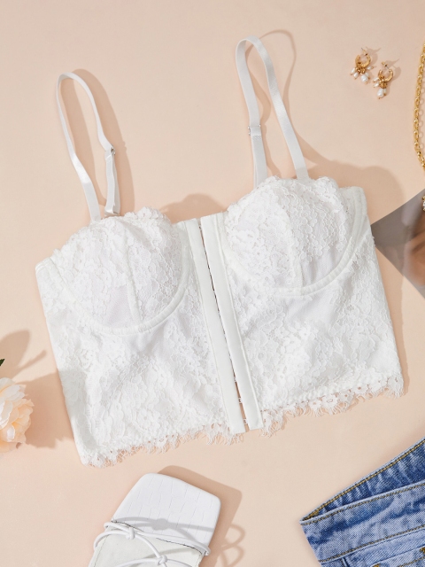 

URBANIC White Bralette Crop Top