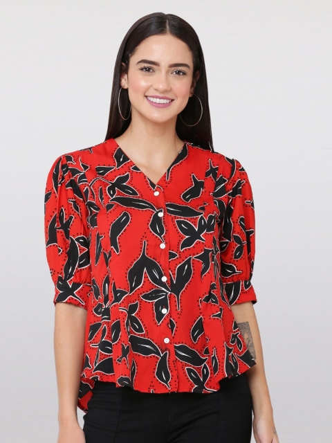 

The Label Bar Red & red Print Crepe Top