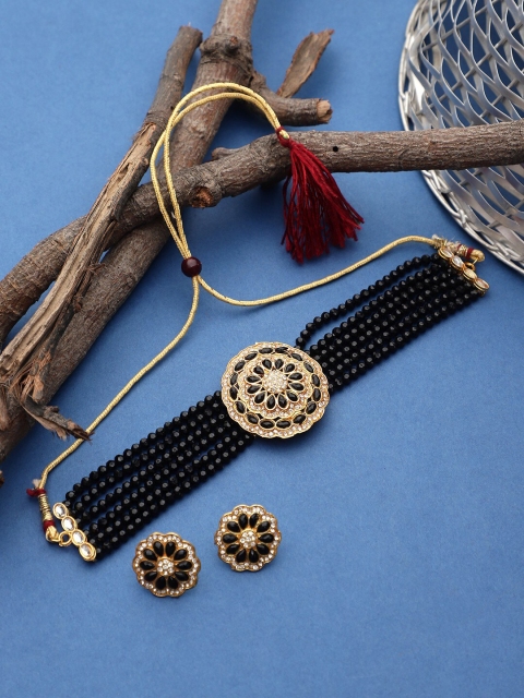 

CARDINAL Black Kundan Choker Necklace Jewellery Set
