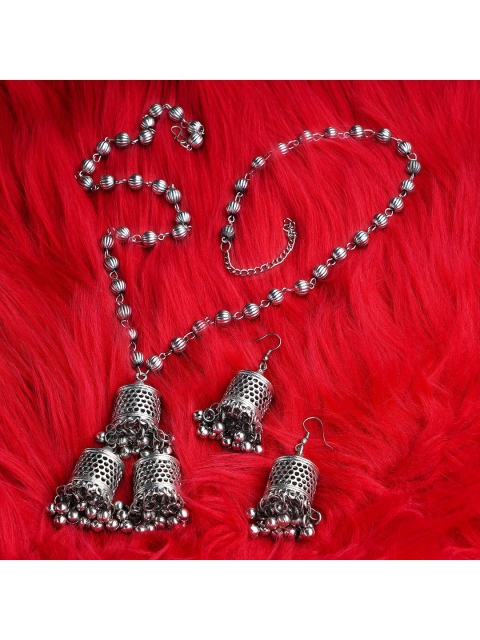 

CARDINAL Silver-Toned & Beaded Jewellery Set