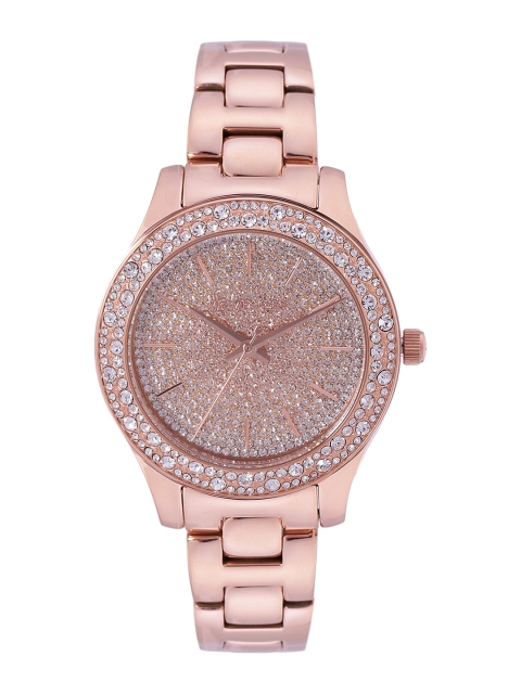 

Michael Kors Women Embellished Dial Bracelet Style Liliane Analogue Watch MK4651, Gold