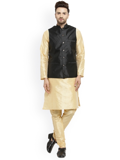 

Benstoke Men Gold-Toned Kurta with Churidar