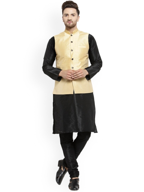 

Benstoke Men Black Kurta with Churidar