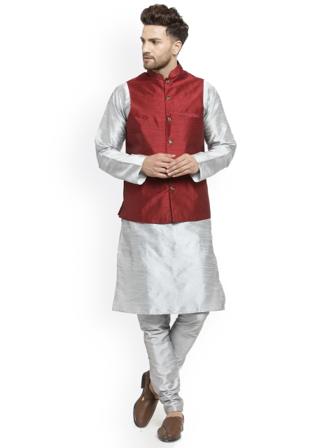 

Benstoke Men Grey Kurta with Pyjamas