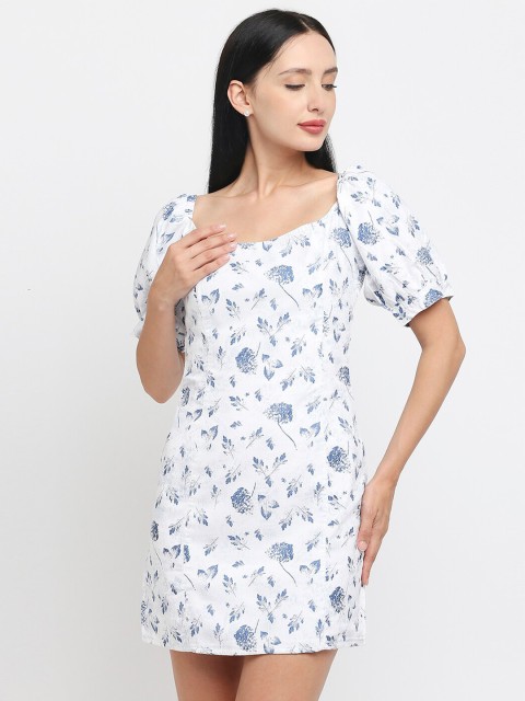 

MOD ECRU White & magnolia Floral Sheath Dress