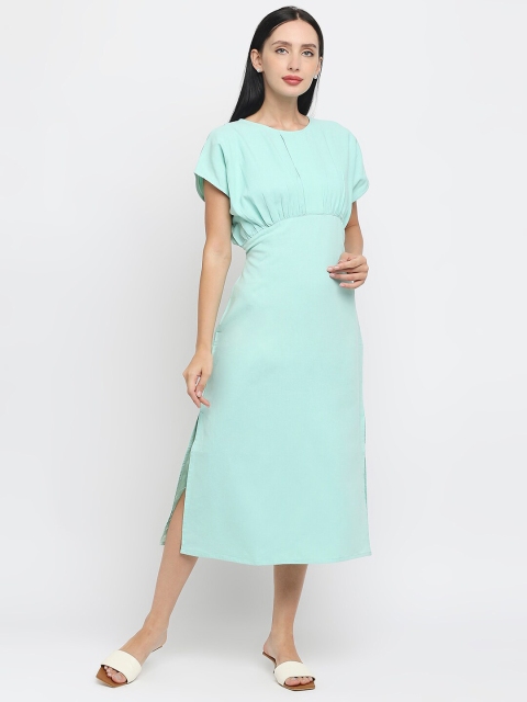 

MOD ECRU Green A-Line Midi Dress